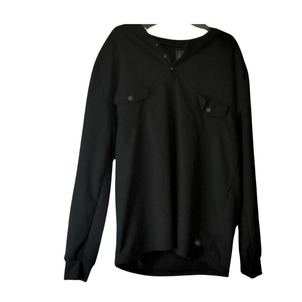 Black Long Sleeve Relaxed Look Shirt by Denim and Rivets